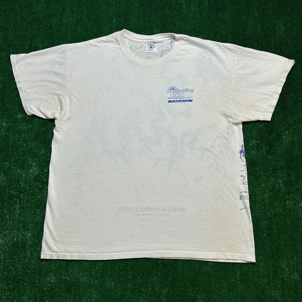 Vintage Delta Table Rock Lake AOP Map Graphic Tee Cream XL Men - Picture 2 of 16